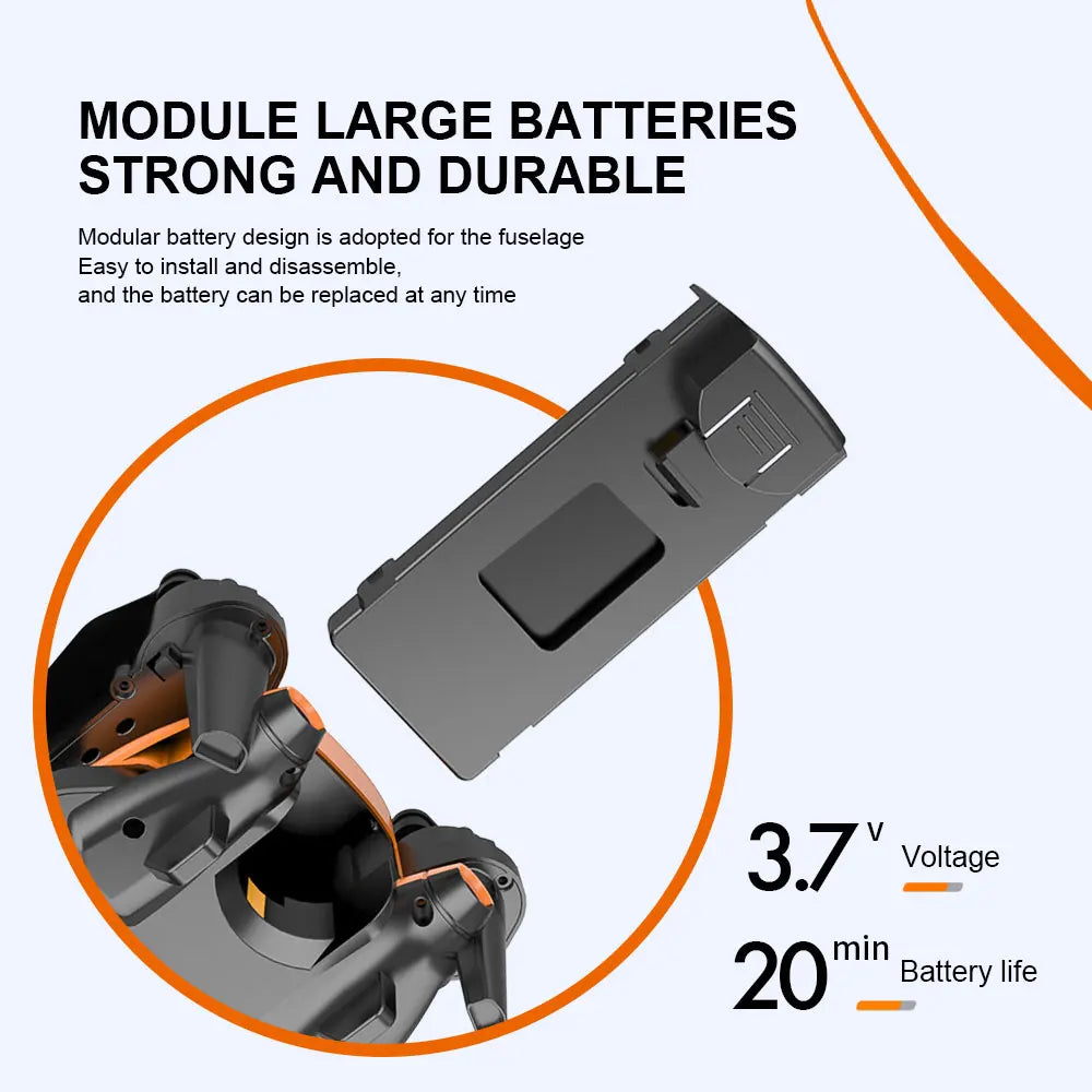 F187 Drone, module large batteries strong and durable modular battery design is adopted for the fuse