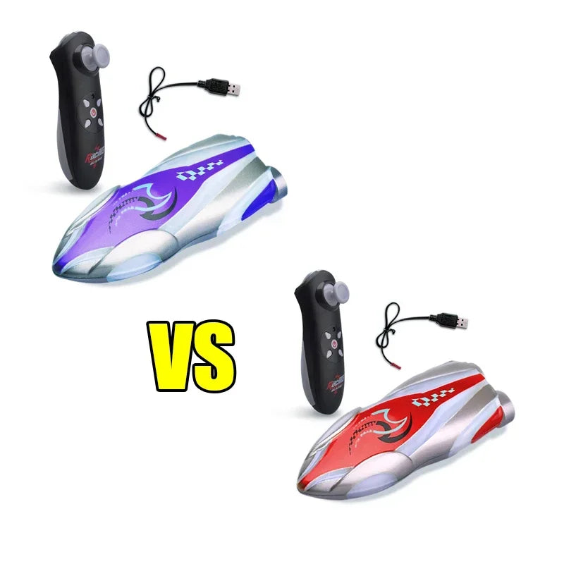 Mini Remote Controlled Boat RC Stunt Ship, LED, 2.4G, 360° rotation, 15m range, 3.7V 100mAh, pool/bathtub toy