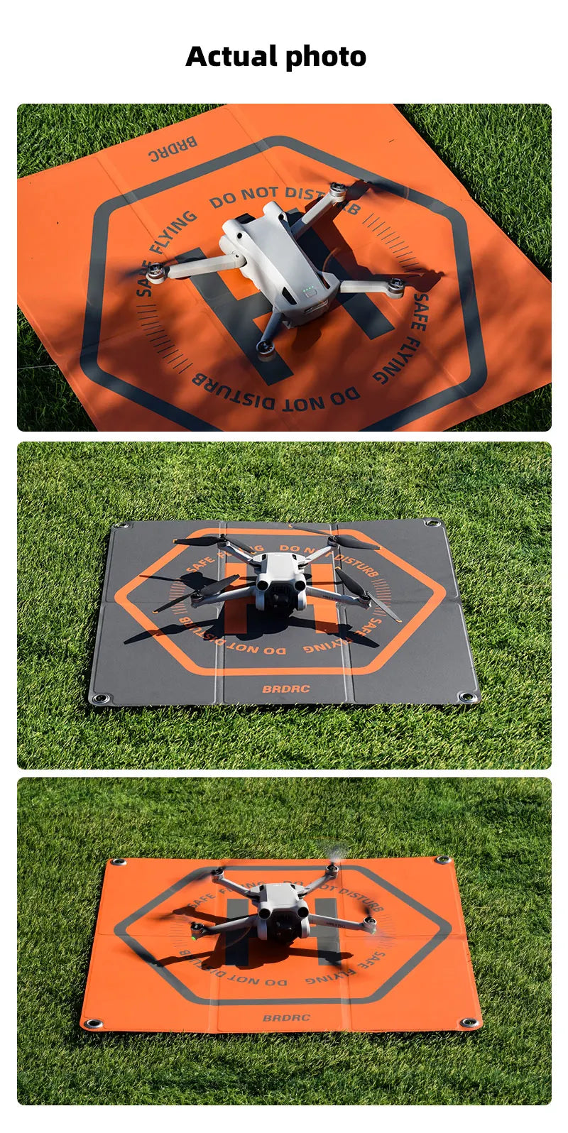 Foldable Landing Pad for DJI Mavic Mini 1/2/3 Pro/AVATA/Holy Stone/SJRC Drone Parking Apron Pad Mat Drone Accessories 50CM*50CM 16 double-sided leather, waterproof and anti-dirty, easy to clean . with