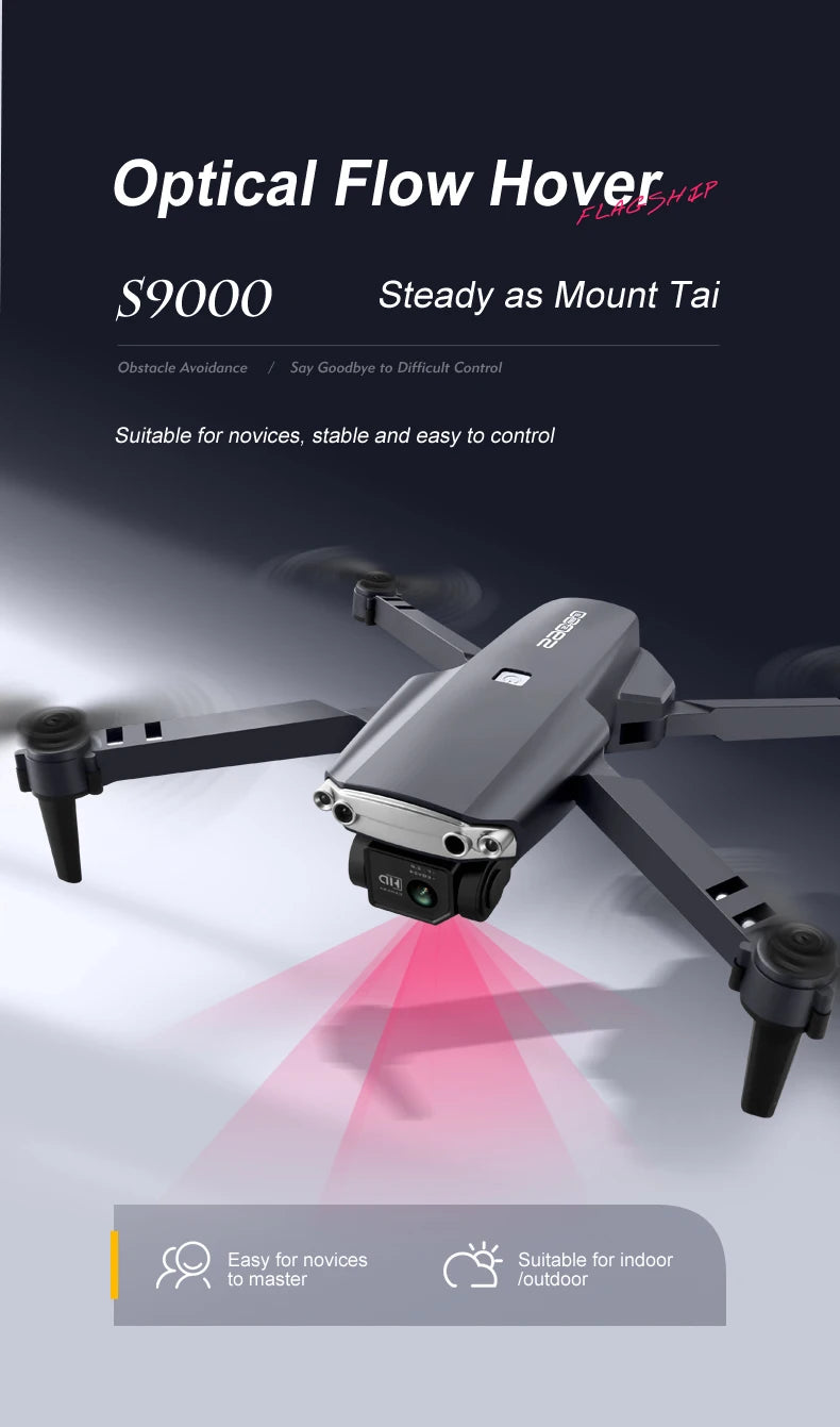 S9000 Drone - Aerial Photography 4K HD Obstacle Avoidance Dron with Camera Optical Flow Positioning Folding Guadcopter Mini Drones 24 S9000 Drone, mount tai obstacle avoidance say goodbye to difficult control suitable