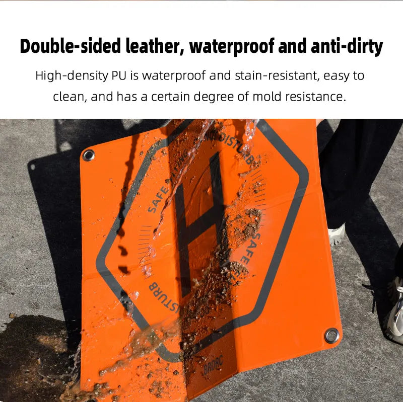Foldable Landing Pad, double-sided leather, waterproof and anti-dirty High-density PU