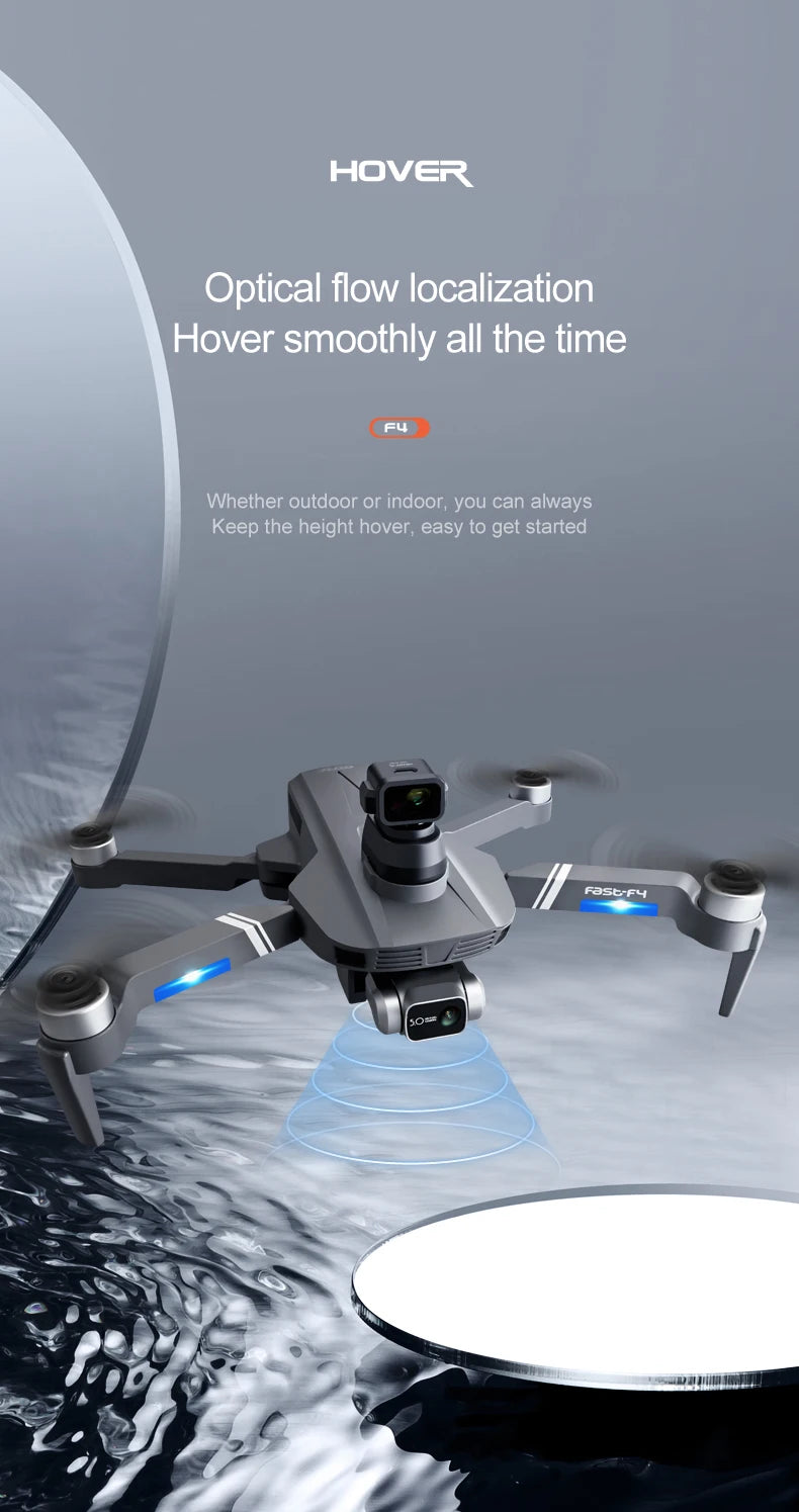 F4S Drone - 6K HD ESC Camera GPS WIFI FPV Brushless Obstacle Avoidance Four Axis Foldable Remote Control Helicopter Toy Boy Professional Camera Drone 23 F4S Drone, HOVER Optical flow localization Hover smoothly all the time Fas6f4