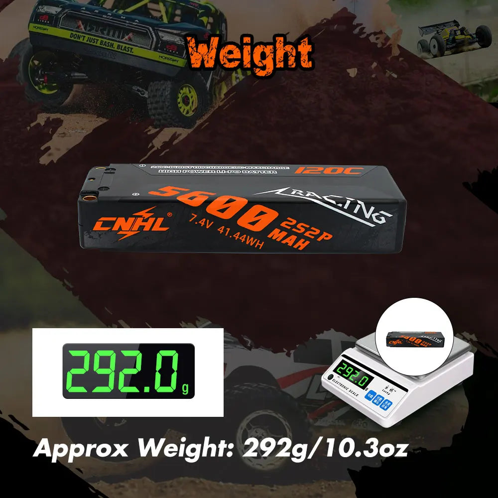 CNHL 7.4V 5600mAh Lipo 2S Battery for FPV Drone, EDuMod DduxoldJ ZO 41 292.8 2 Approx Weight: