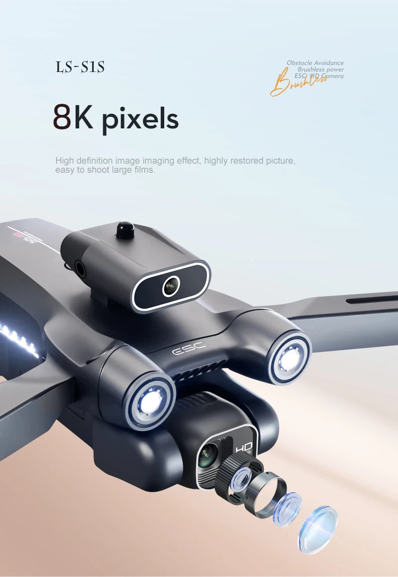 LSRC-S1S Drone - 2024 New RC Drone 145g 4K 8K HD Gimbal Anti-Shake Camera 360° Obstacle Avoidance One Key Takeoff Brushless Motor Quadcopter 23 LSRC-S1S Drone, esa [peeoea gsc