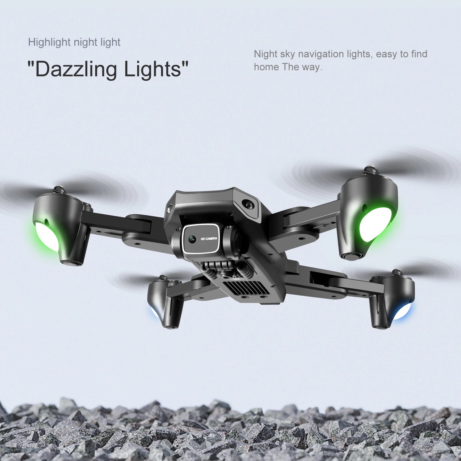 S93 Drone - 4K HD WIFI FPV Drone 1080P Camera Height Hold RC Foldable Quadcopter Dron Rc Helicopter Drone Gift Toy 14 S93 Drone, highlight night light night sky navigation lights, easy to find "dazzling lights