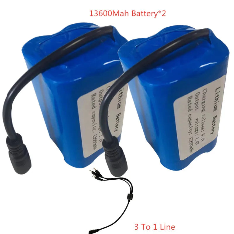 7.4V 13600Mah 6800Mah Battery, battery for t188 h18 C18 Bait Boat Battery Style7 :