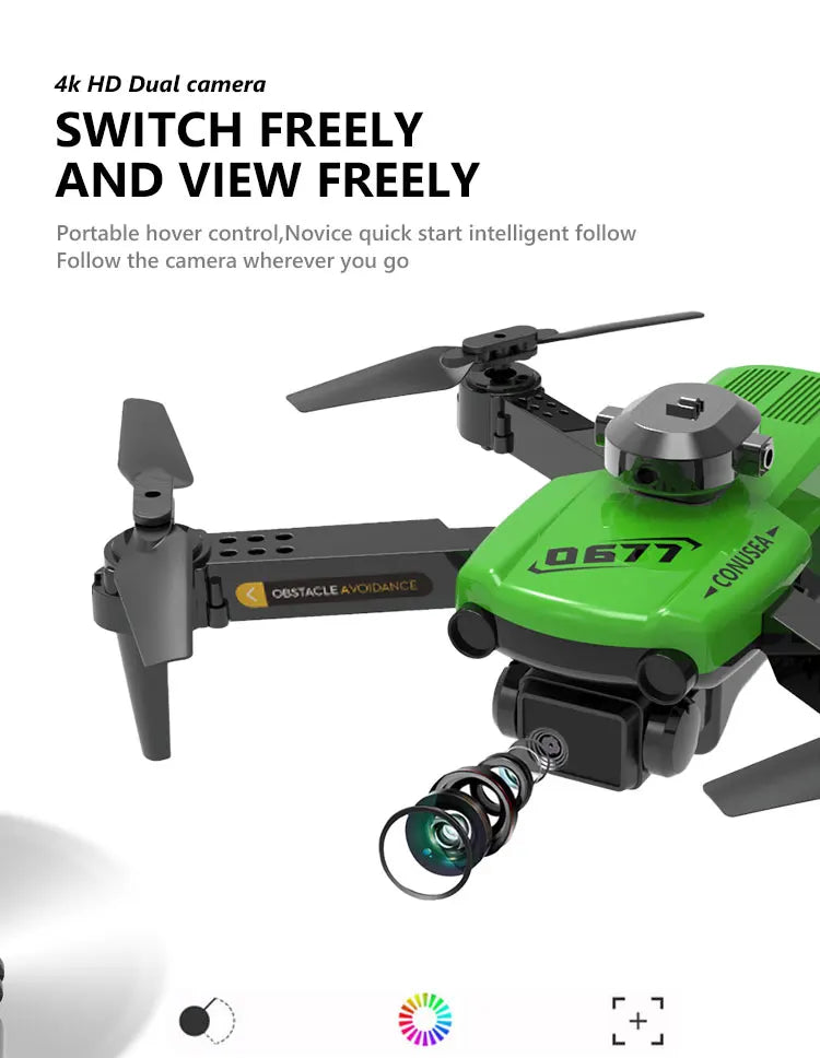 CONUSEA 0677 Drone -  4k Drones with Dual camera, CONUSEA 0677 Drone, 4k hd dual camera switch freely and view freely portable hover