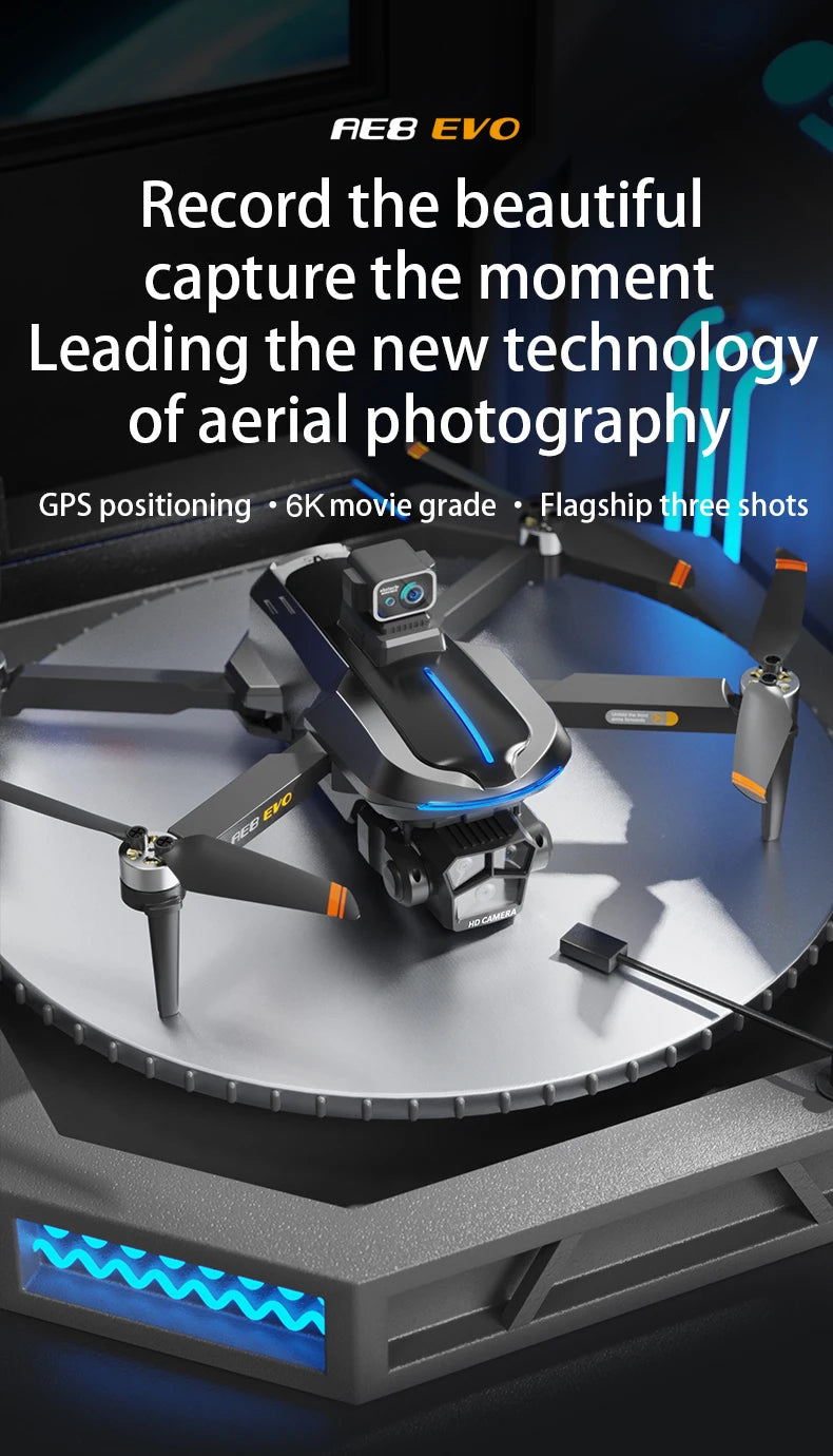 AE8 EVO Drone - Dual Camera 4K Professional Positioning Aerial Photography Laser Obstacle Avoidance Gesture Photography GPS Drone 10 AE8 EVO Drone, Ae8 EvO Record the beautiful capture the moment Leveraging the new technology of aerial