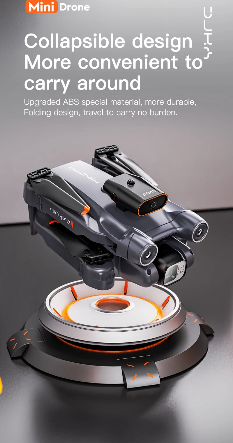 P12 Drone - Obstacle Avoidance Folding 4K HD Drone Optical Flow Quadcopter HD Aerial Photography RC Aircraft Kids Toys Gifts 43 P12 Drone, mini drone collapsible design more convenient to carry