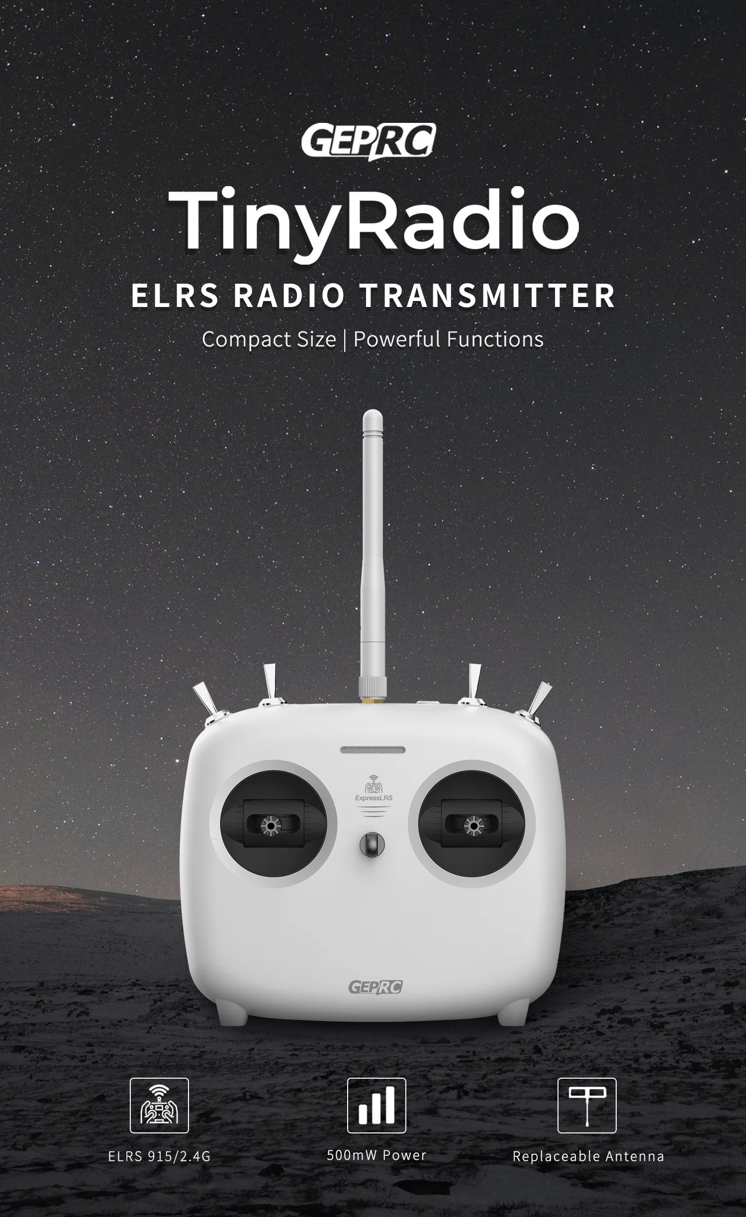 GEPRC TinyRadio ELRS Remote Controller, GEPRC TinyRadio ELRS RADIO TRANSMITTER Compact Size Powerful