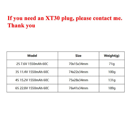 GNB lithium ion polymer batteries suitable for RC applications, with capacities of 1550mAh and discharge rates up to 120C.