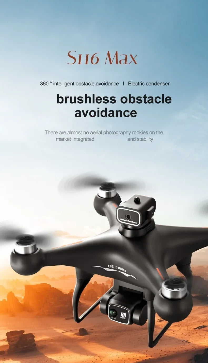 Meet S116 MAX Drone with 4K cameras, obstacle avoidance, and advanced features for pro-grade aerial photography.