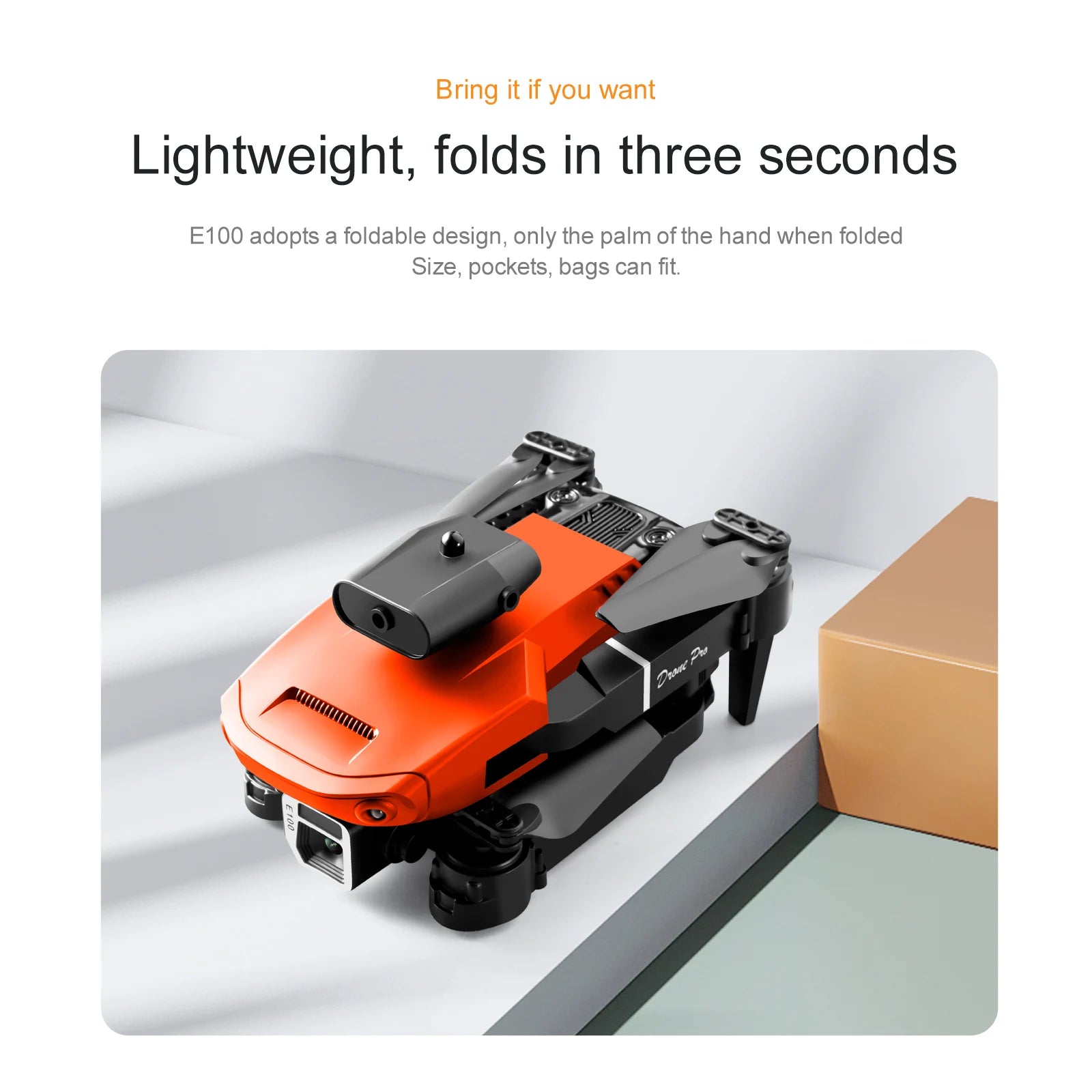 KBDFA E100 Mini Drone - 4k Profesional HD Camera FPV WiFi Dron with Obstacle Avoidance Rc Helicopter Folding Quadcopter Toys 31 KBDFA E100 Mini Drone, folds in three seconds, only the palm of the hand when folded