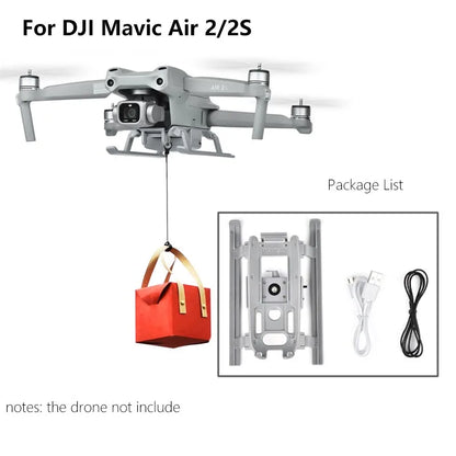 StartRC Airdrop, StartRC airdrop system for DJI Mavic Air 2S includes cargo hook, USB cable, and power cord. Drone sold separately.