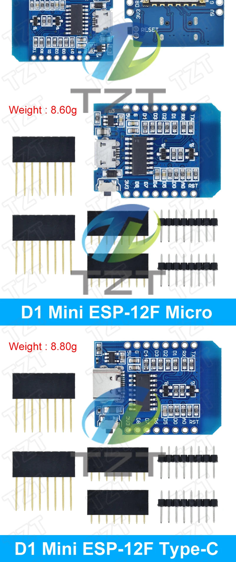 RCDrone D1 Mini TYPE-C/MICRO ESP8266 Voltage Regulator Specifications from Mainland China, new condition.