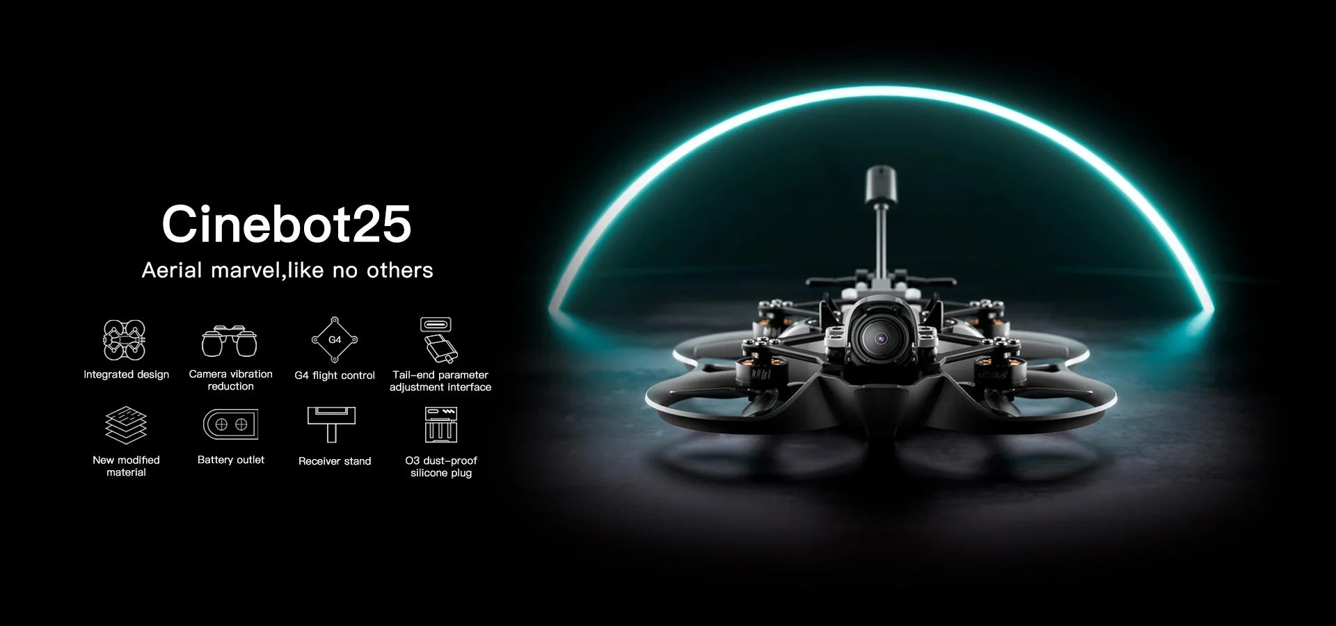 GEPRC Cinebot25 HD O3 FPV Drone, Cinebot25 Aerial marvel,like no others G4 Integrated design Camera vibration G