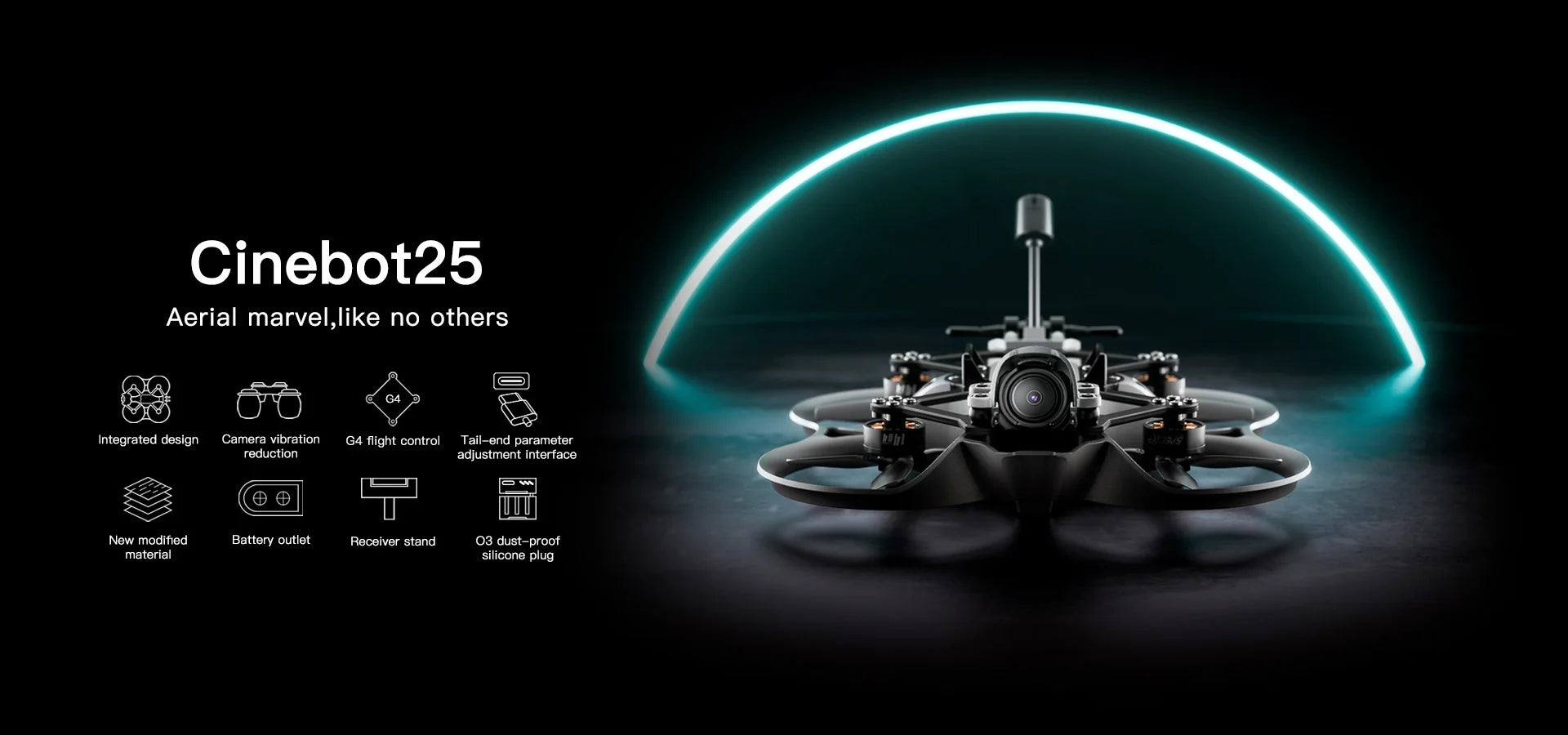 GEPRC Cinebot25 HD Wasp FPV Drone - 2.5inch RC Racing Freestyle Quadcopter TAKER G4 45A AIO FC Runcam Link VTX Peano 5.8G Antenna 2 GEPRC Cinebot25 HD Wasp FPV Drone, Cinebot25 Aerial marvel,like no others G4 Integrated design Camera vibration G