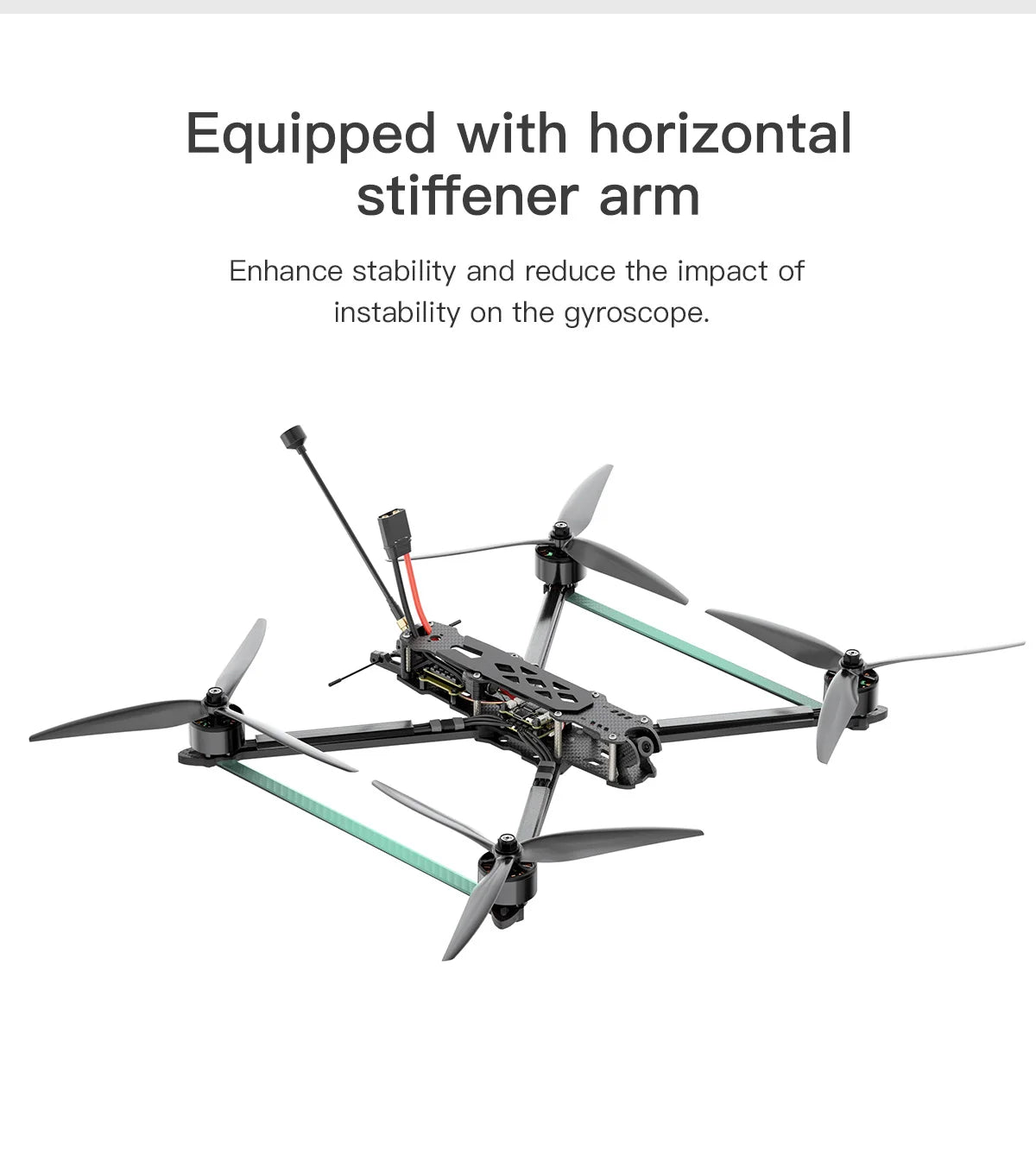 GEPRC MARK4 LR10 1.2G 2W Long Range 10inch Freestyle FPV Drone, Equipped with horizontal stiffener arm Enhance stability and reduce the impact of instability on the