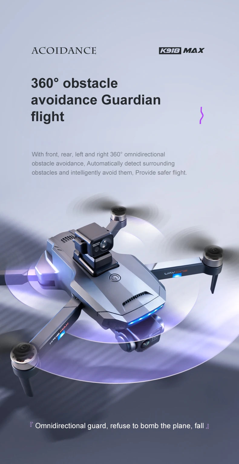 XYRC K918 MAX GPS Drone, ACOIDANCE K91D MAX 3600 obstacle avoidance Guardian flight With front;