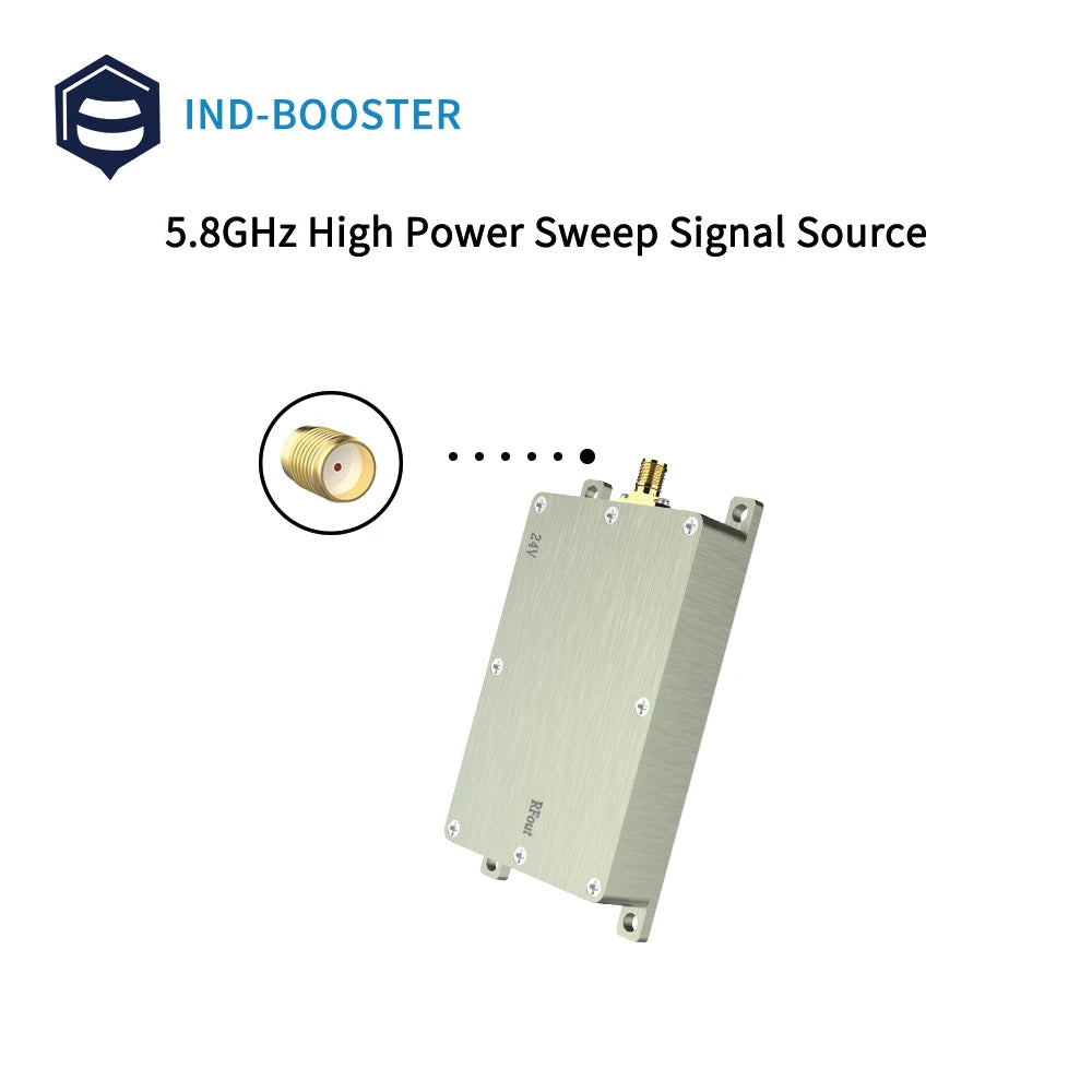 5.8GHZ Anti Drone Module - 5725-5850MHz 10W 20W 40W 50W 100W 47dBm High Power VCO Blocking Sweep Source For UAV FPV Aircraft Drone 6 5.8GHZ Anti Drone Module, IND-BOOSTER 5.8GHz High Power Sweep Signal Source