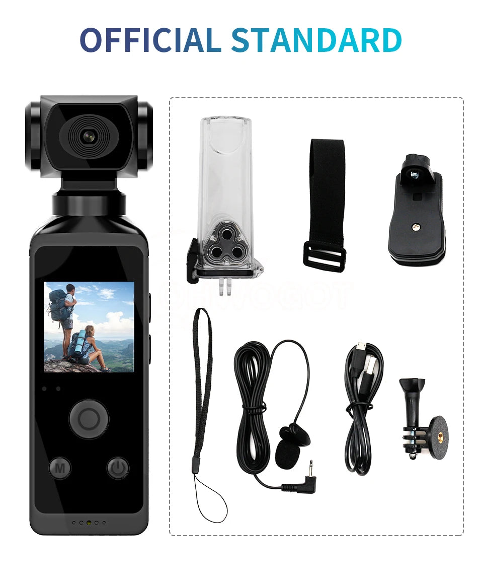 4K HD Pocket Action Camera - 270° Rotatable Wifi Mini Sports Camera wi ...