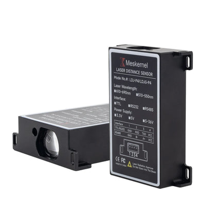 Meskernel LDJ-P4 Industrial Laser Distance Sensor, Meskernel LDJ-P4 laser sensor: 0.03–100m range, ±1–3mm accuracy, 4Hz, IP54, RS485 (TTL/RS232 optional), 5–36V, 610–690nm or 510–550nm, made in China.