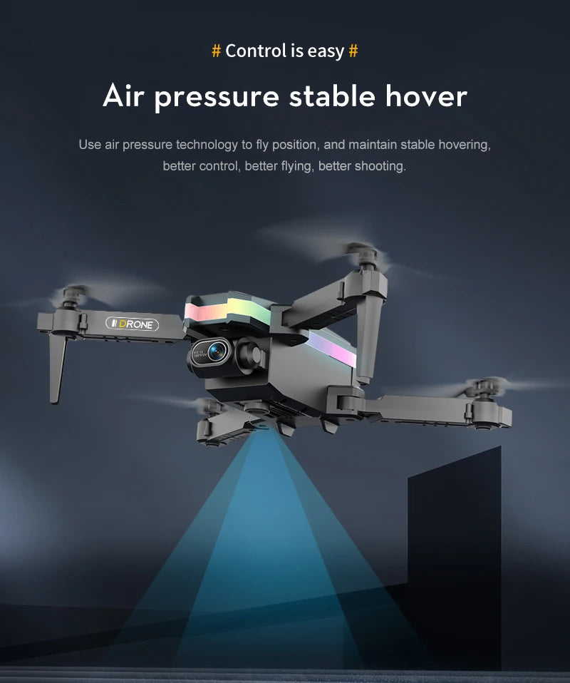 XT8 RC Mini Drone - 2024 New 4K Dual HD Camera Video Shooting Led Drone Quadcopter with FPV One-Key Return Toys for Kids Gift 30 XT8 RC Mini Drone, control is easy air pressure stable hover use air pressure technology to fly position