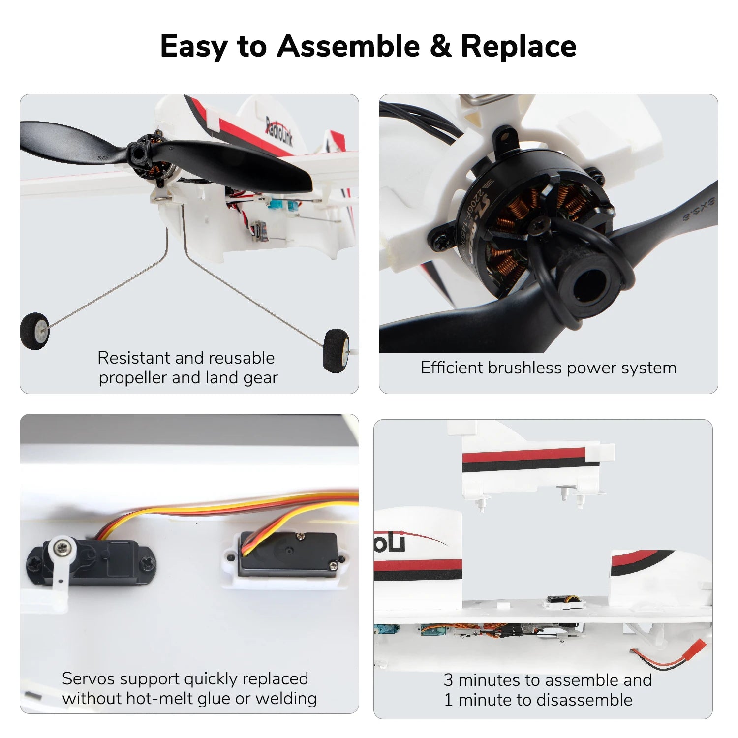 Radiolink A560 4CH RC Airplane - RTF PNP 3D EPP RC Plane Outdoor Indoor Long Range Remote Control for Adults Beginner Gift 15 Radiolink A560 4CH RC Airplane, OLi Servos support quickly replaced 3 minutes to assemble and without hot-