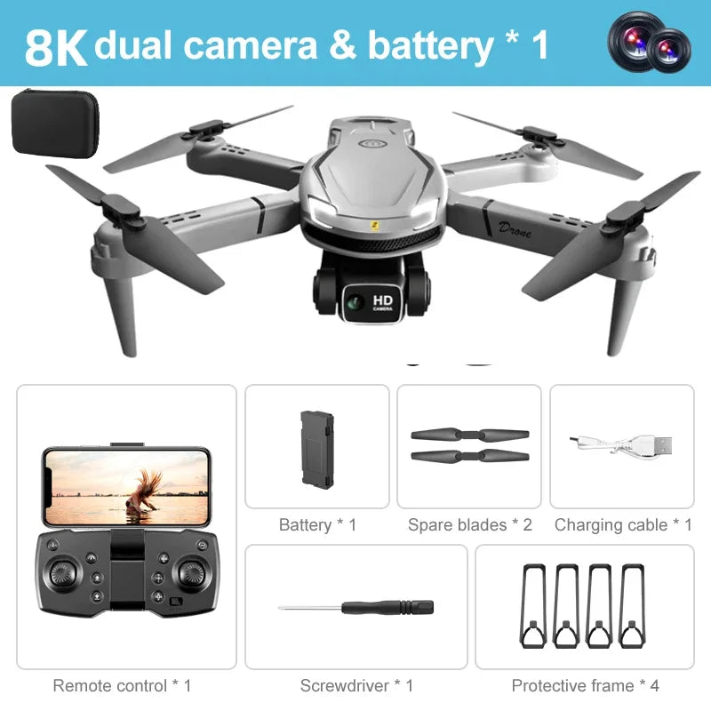 V88 Drone, 8K dual camera & battery 1 HD Battery Spare blades