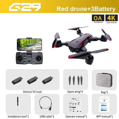 G29 Drone, 3Battery OA 4K Avoidance Dual camera Battery"