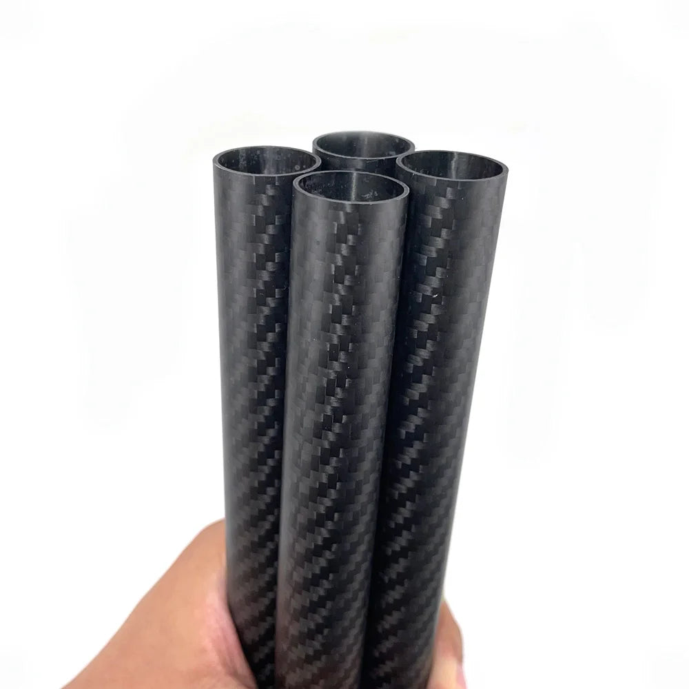 1/ 2Pcs 3K Pure Carbon Fiber Tube Length 0.5M Twill Matte Composite Hardness DIY Japan Material Pipe for RC Airplane Drone Arm