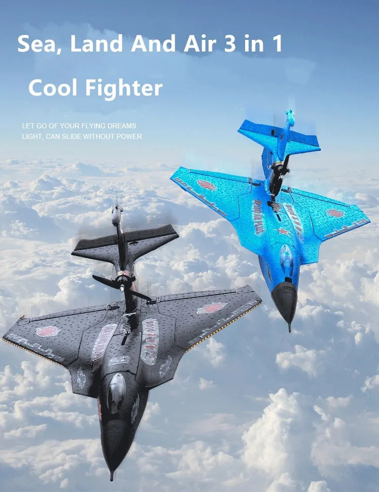 3 in 1 Large RC Glider Plane with 3 modes of play: water mode