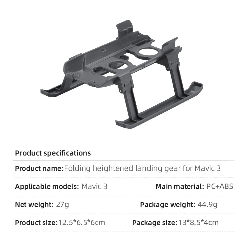 Landing Gear for DJI Mavic 3/3 Classic Drone, Package weight: 44.9g Product size:12.5*6.5*6cm Package size