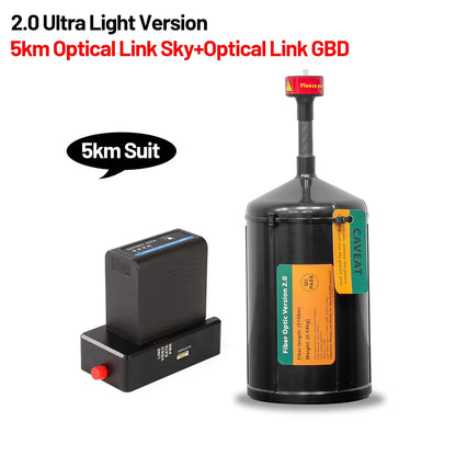 FPV Optical Fiber Image Data Relay Extender Module 0.26mm, 3–20KM Reel, Anti‑Interference SKY End