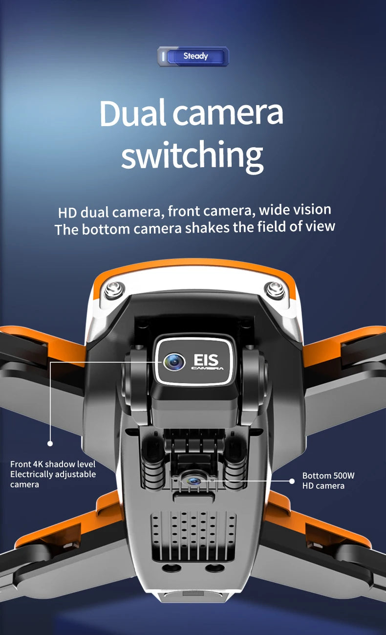 S169 Drone - ESC Camera HD 4K WiFi FPV Quadcopter Children Toys RC Helicopter Remote Control Kids Toy 25 S169 Drone, steady dual camera switching hd dual camera, front camera, wide