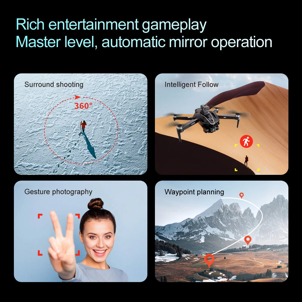 A16 PRO Drone, rich entertainment gameplay master level, automatic mirror operation surround shooting intelligent follow 360