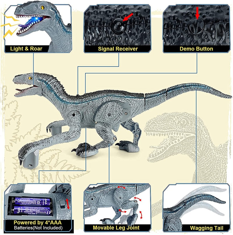 Electric Walking Remote Controlled Spray Dinosaur - Robot RC Toys Simu ...
