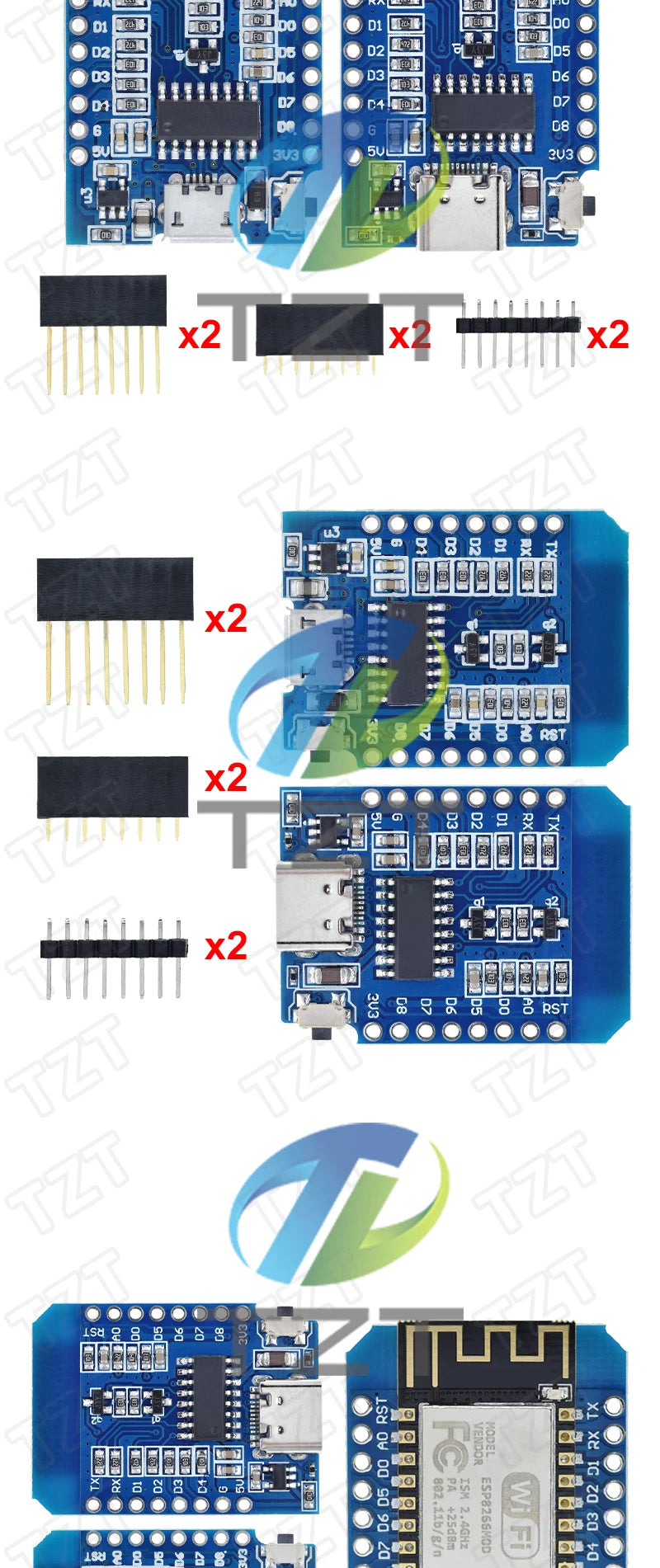 RCDrone D1 Mini Type-C/Micro ESP8266 voltage regulator, new, from Mainland China.