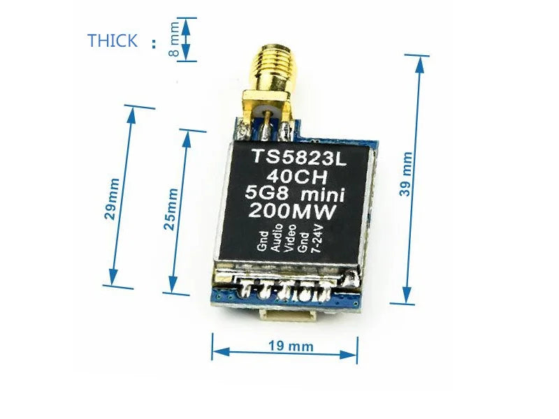 AKK TS5823L/TS5828L VTX - 5.8G FPV Audio Video Transmitter RP-SMA Female for Mini FPV Quadcopter 39 AKK TS5823L/TS5828L VTX, small size and light weight,easy to change CH,32channels: Cover A, B