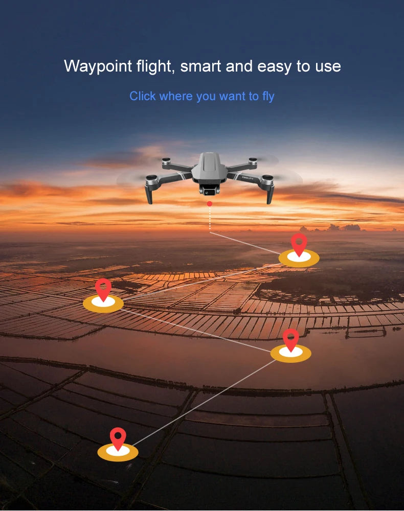 F4 Drone, Waypoint flight, smart and easy to use Click where you want t0