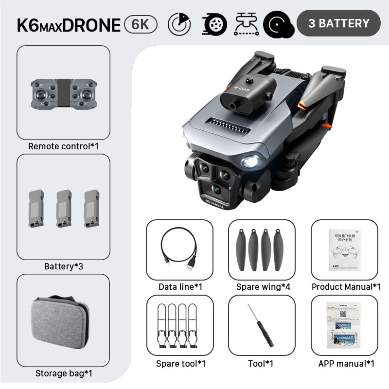 K6 Max Drone, K6MAXDRONE 6K 8 3 BATTERY