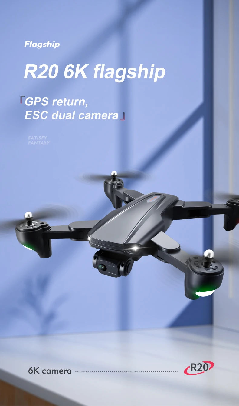 R20 Drone - 2024 New 6K Professional High-definition Camera GPS 5G Aerial Photography 4-axis Aircraft Folding Remote Control Toy 29 R20 Drone, flagship r2o 6k flagship gps return;