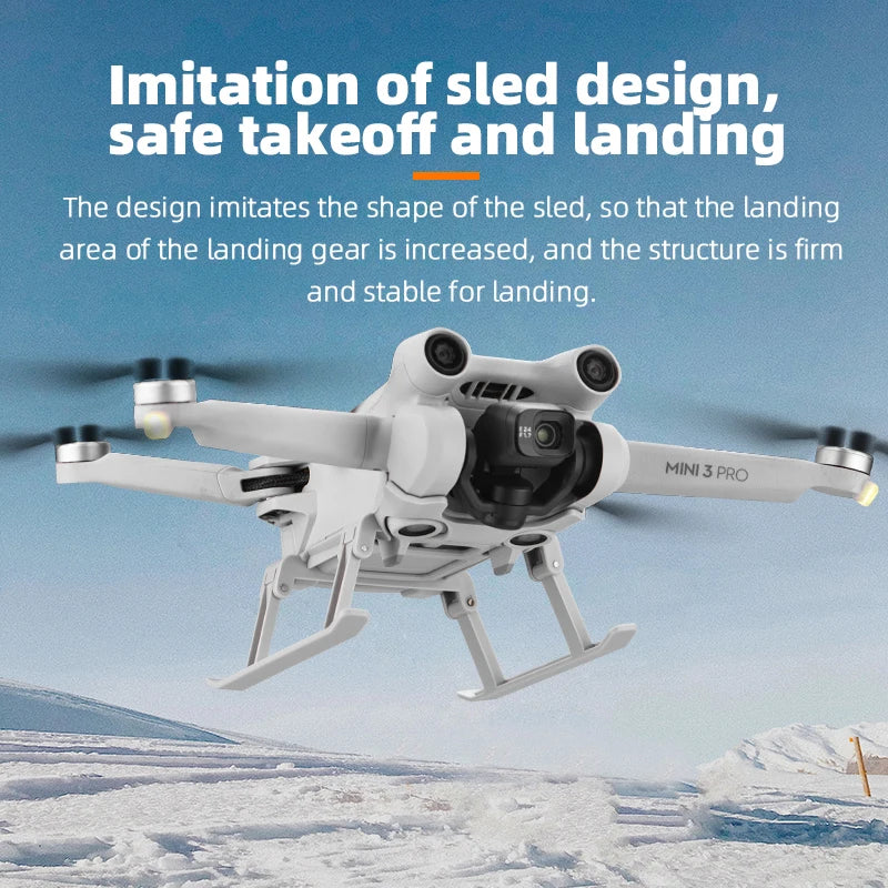 Foldable Landing Gear, design imitates the shape of the sled, so that the landing area of the