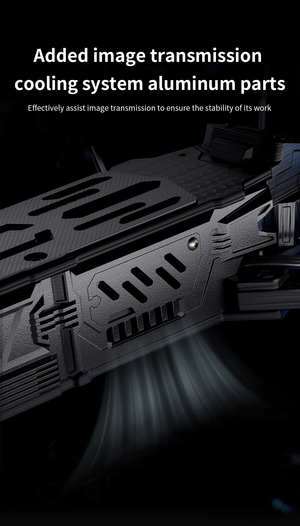 GEP-MOZ7 Frame 7Inch Parts Propeller Accessory, Added image transmission cooling system aluminum parts Effectively assist image transmission to ensure the stability of its