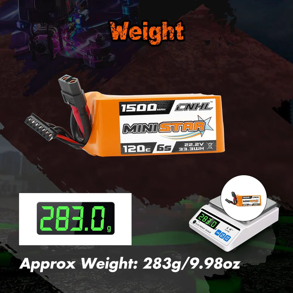 CNHL 6S 22.2V Battery SPECIFICATIONS Wheelbase :