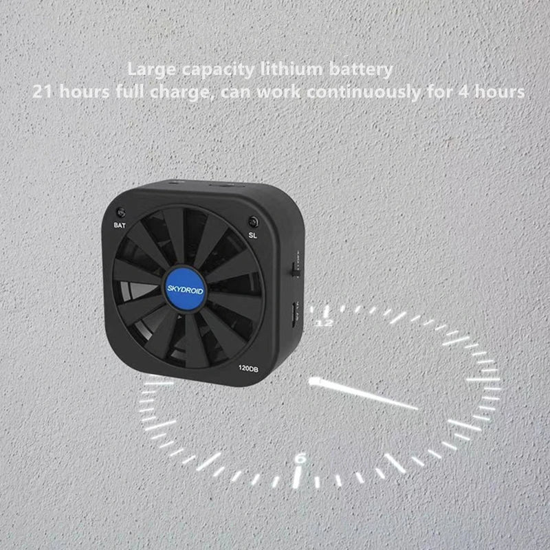 SKYDROID LS-01 Drone Speaker, Lithium-powered speaker provides up to 21 hours of continuous play on a single charge.