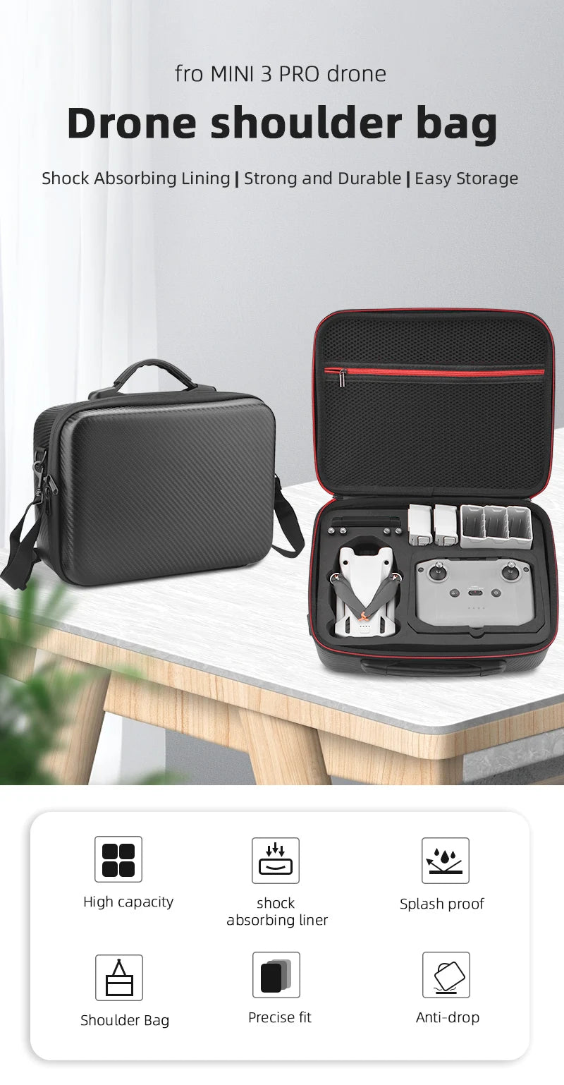 Storage Case Portable Suitcase For DJI Mini 3 Pro - Carrying Case Shoulder Bag for DJI Mini 3 Drone Smart Controller Accessories 15 Storage Case Portable Suitcase For DJI Mini 3 Pro, fro MINI 3 PRO drone shoulder bag Shock Absorbing Lining | Strong and Dur