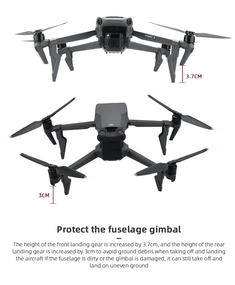 Landing Gear for DJI Mavic 3/3 Classic Drone, 3.7CM 3CM Protect the fuselage gimbal . if the fuse