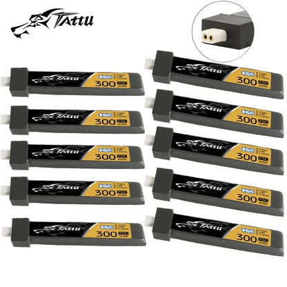 10Pcs TATTU 1S 300mAh 75C 3.8V LiPo Drone Battery