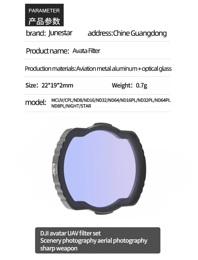 New Filter, AvataFilter Prodluction materialsAviation metalalumin